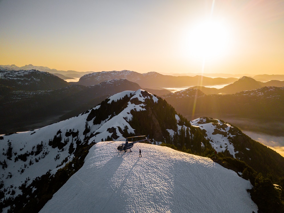 49 North Helicopter at the top of a mountain